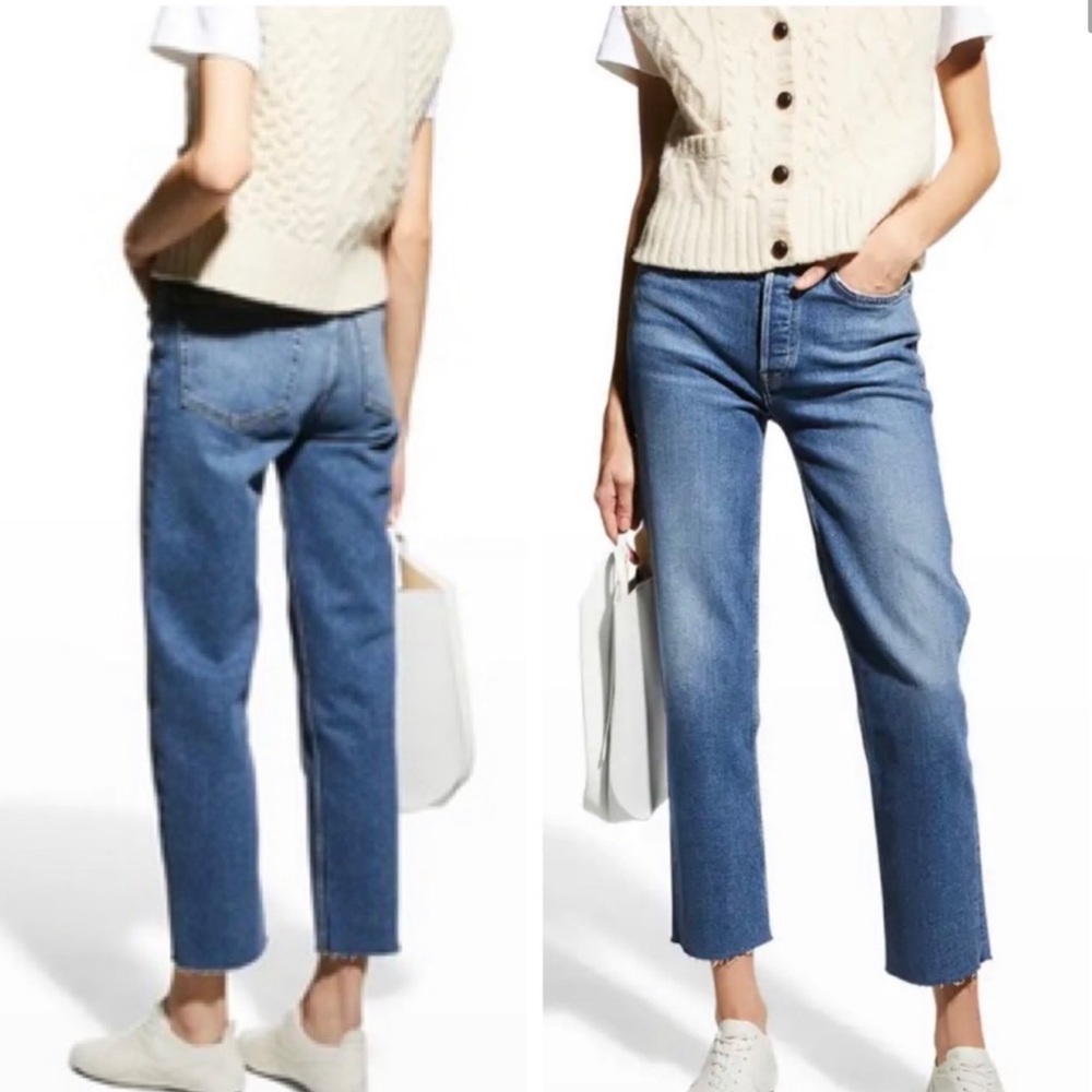 RE/DONE stovepipe jeans 27 waist in stretch denim high rise straight leg denim